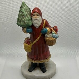 Santa Porcelain Bisque Figurine 1985 gift line  St Nicholas Circa 1890 Enesco